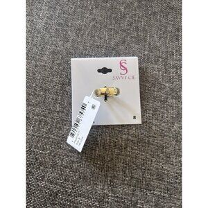 SAVVY CIE JEWELS Nordstrom Sterling Gold Yellow Ring Sz8  NWT